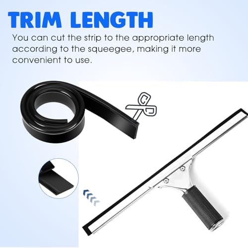 4Pcs 18 Inch Squeegee Replacement Rubber Blade Refill for Windows & Glass Shower Doors