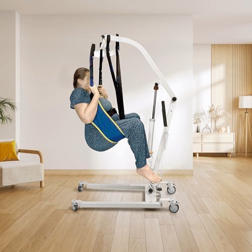Toileting Sling with Torso Belt — Open-Bottom Commode Transfer Sling for Single Caregiver Use, Fits Hoyer & Most Patient Lifts, 600 lb Capacity, FSA HSA Eligible (Medium)