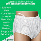 Essential Medical Supply Quik-Sorb Pull On Reusable Vinyl Incontinent Pants - Medium Size from 30in to 36in, Durable and Comfortable Vinyl Incontinence Underwear for Adults and Seniors