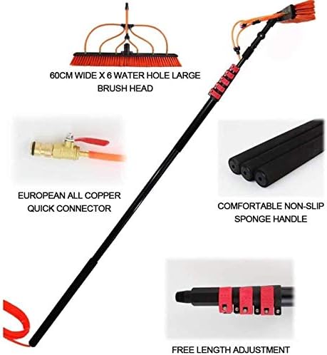 Water Fed Pole Kit, 3.6-11M Solar Photovoltaic Panel Cleaner Tools, for Window Cleaning, Photovoltaic Panel Cleaning, Trucks Cleaning System & Washing Tool,18FT/5.4M