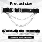 2 PCS Leg Garters for Thigh Adjustable Thigh Garters Heart-Shaped Punk Sexy Leg Harness Garter Belt Black Legs Straps Legs Accessories Harness Punk Accessories for Women Cosplay
