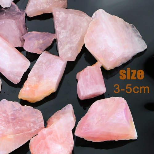2lb/950g Rough Natural Rose Quartz Crystal Raw Stone Gemstone Crystal Rock for Cabbing,Tumbling,Cutting,Polishing,Lapidary,Wire Wrapping,Healing Reiki,Jewelry Making,Home Decoration(Pink)