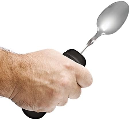Rehabilitation Advantage Easy Grip Teaspoon with Built-up Handle, Black 3.2 Oz