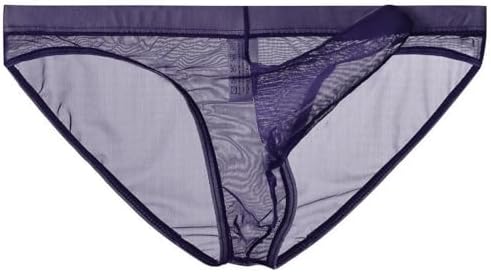 Mens Ultra Thin Breathable Mesh Elephant Nose Pouch Triangle Briefs Underwear Hip Coverage Bikini Panties