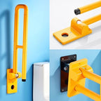 Foldable Toilet Safety Grab Bars - 75cm Flip-Up Bathroom ils for Elderly, Shower Assist Aid, Secure Toilet Hand Grips, Non-Slip Safety Rails