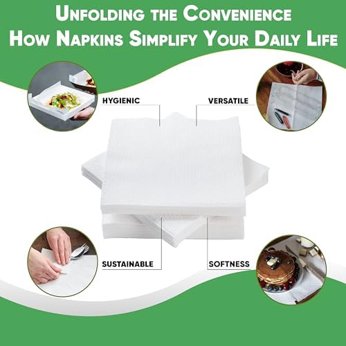 Elegant Lunch Napkin 500 Lunch Napkin 1 Ply, White