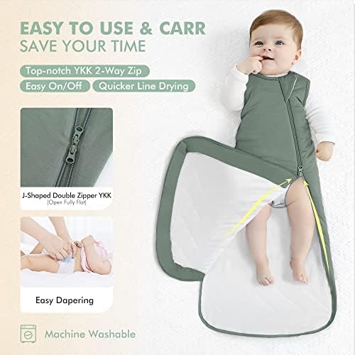 HAPIU Unisex Rayon Made from Bamboo Baby Sleep Sack TOG 1.0, 2-Way Premium Zipper, Wearable Blanket Baby