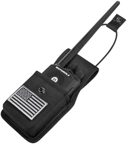 LUITON Universal Radio Case Two Way Radio Holder Universal Pouch for Walkie Talkies Nylon Holster Accessories for MOTOROLA MT500, MT1000, MTS2000 and Similar Models (1 Pack with Flag)