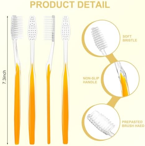 20pcs Prepasted Disposable Toothbrushes Bulk Individually Wrapped Pre Pasted Soft Bristle Tooth Brush Set Travel Toothbrushes for Homeless Gift Hotel Camping Travel