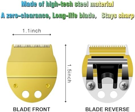 Replacement Narrow Blade Compatible with oster Finisher Trimmer Model 59 and T-Finisher Trimmer Blades Wide, golden