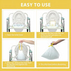 Commode Liners with Absorbent Pads for Bedside Commode, 100 Lemon Scented Bedside Commode Liners and 100 Commode Pads, Commode Toilet ＆ Camping Toilet Bags