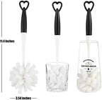 ALINK Bottle Glass Dish Sponge Cleaning Brush with Handle, Pack of 3