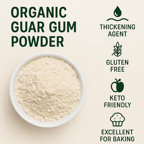 Foods Alive Organic Guar Gum Powder, Plant Based Thickening Agent, Gluten Free Binder, Kosher Gelatin, Vegan, Substitute Xanthan Gum, 8 oz.