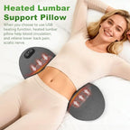 3 in 1 Electric Lumbar Massager Support Pillow - Lower Back Massager with Heat,Vibration & Airbag Traction,Smooth Triple Fusion Lumbar Support Massager for Lower Back Pain Relief FSA Eligible HSA