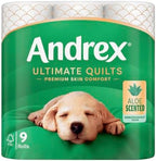 Andrex Ultimate Quilts Toilet Tissue 36 Rolls with Aloe Vera Fragrance, Air Pocket Technology for Soft, Thick Sheets - Bulk Pack of 36 Quilted Toilet Rolls, FSC Certified