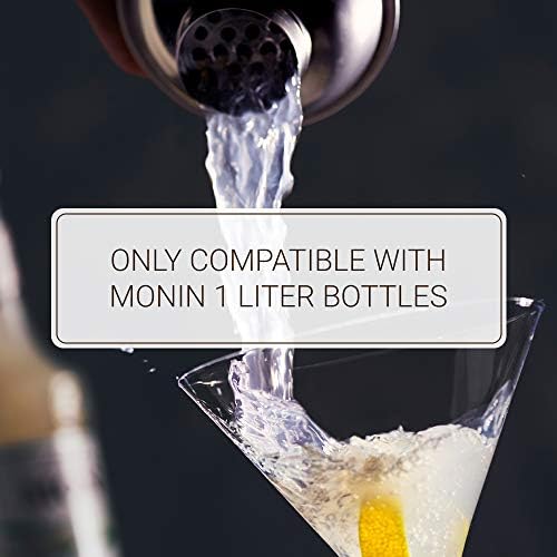 Monin - Syrup Pump, Exclusively for 1 Liter (33.8 fl oz) Plastic Bottles | Mess-Free Dispensing + Tip Cover Included (3-pack, White)