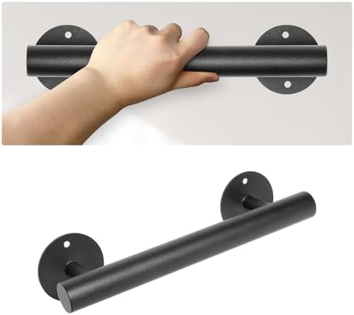1 FT Black Matte Heavy Duty Stair Railing, Iron Short Staircase Handrail for Indoor Stairs - Outdoor Hand Railings for Garage, Basement, Porch Steps, Safety Grab Bars for Handicap, Seniors