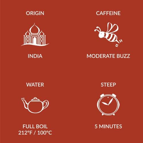 Two Leaves and a Bud Organic Mountain High Chai Tea Bags, Whole Leaf Black Tea and Spices in Compostable Sachets, 100 Count (Pack of 1)