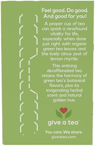 NOW Foods, Certified Organic Green Tranquility™ Tea, Decaf Green with Lemon Myrtle, Non-GMO, Premium Unbleached Tea Bags with No-Staples Design, 24-Count