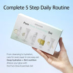 mixsoon Pure Glow Essentials Set - 5-Step Skincare Kit - Travel kit, Travel size kit, Hydrating Skincare Gift Set (15ml*1+20ml*3+30ml*1) Korean Glass Skin Care