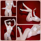Women Full Body Stockings Oil Shiny Bodysuit Rave Outfits Clubwear