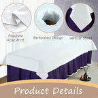 Massage Table Sheets with Hole,Wipeable Soft Spa Bed Cover,Rose Printing Massage Tables Rest Cover for Spa Beauty Salon Hotels,39 x 78 Inches (White)