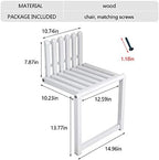 Folding Chair Wall-Mounted Invisible Shoe-Changing Stool Made of Solid Wood Wall Seat Folding with Support Legs Saving Space Suitable for Various Occasions White