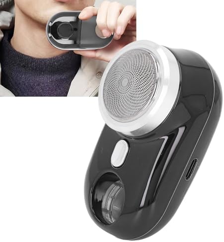 Mini Electric Beard Trimmer Portable USB Rechargeable Black for Men Travel Pocket Mustache Stubble Grooming