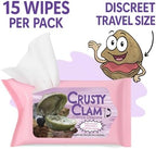 Crusty Clam Wipes - Funny Moist Wipes for Women, Hilarious Gag Gift & Party Favor - Bachelorette Supplies, White Elephant Gifts, Stocking Stuffer Essential