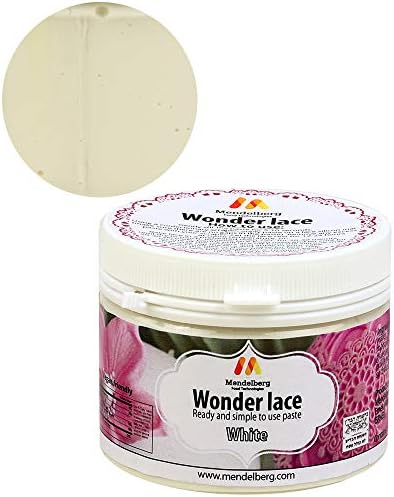 Mendelberg Wonder Lace Edible Lace Paste, White 5.2 Fluid Ounces