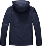 TBMPOY Men's Lightweight Rain Jackets Waterproof Raincoat with Hood Running Cycling Hiking Outdoor Windbreaker