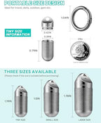 TISUR Titanium Keychain Pill Holder Small Metal Pill Case, Pill Organizer Portable Waterproof Pill Container, Travel Pill Bottle Box for Purse (Tiny-0.39inch)