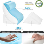OAISZ 4 PCS Wedge Pillow Set for After Surgery, Memory Foam Orthopedic Bed Wedge Pillow Set, Adjustable Bed for Sleeping, Acid Reflux Relief, Post Surgery Recovery, Back Support, Leg Elevation, Gery