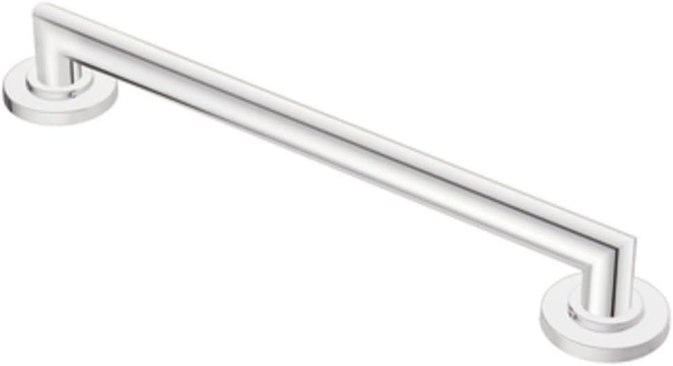 Moen YG0812CH Bathroom Safety 12-Inch Stainless Steel Modern Bathroom Grab Bar, Chrome