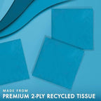 Creative Converting Touch of Color 2-Ply 50 Count Paper Beverage Napkins, Turquoise