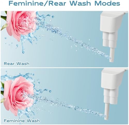 Ultra-Slim Bidet Dual Mode Bidet Attachment for Toilet, Bidet Toilet Seat Attachment with Pressure Controls(Feminine/Posterior Wash),Easy to install Design Non-Electric Bidet