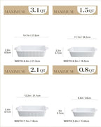 MALACASA Casserole Dishes for Oven, Porcelain Baking Dishes, Ceramic Bakeware Sets of 4, Rectangular Lasagna Pans Deep with Handles for Baking Cake Kitchen, White (9.4"/11.1"/12.2"/14.7"), Series