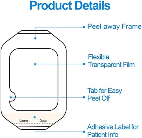 LotFancy Transparent Film Dressing, 4” x 4 3/4”, 15PCS Adhesive Patches, Clear Waterproof Bandage, Wound Cover for Post Surgical Shower, IV Shield, Tattoo Aftercare Bandage, Medical Supplies