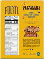 FULFIL Protein Bars, Chocolate Salted Caramel Flavored, Gluten Free with 20g Protein, Pantry Staples, 12 Count