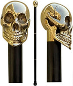 Vintage Brass Skull Walking Cane for Men and Women Black Wooden Walking Stick Antique Victorian Style Fancy Cane