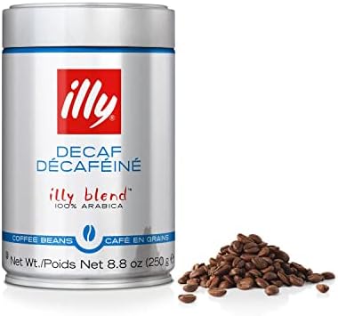 illy Italian Whole Bean Decaffeinated Coffee, One Can, 8.8-ounces