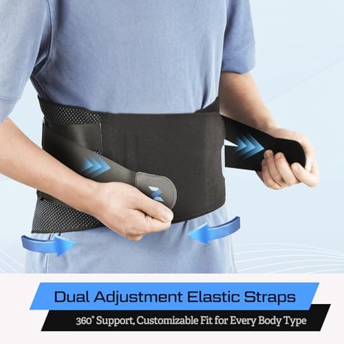 NEENCA Lower Back Brace for Lower Back Pain Relief, Medical Grade Lumbar Support Belt for Women Men, Herniated Disc,Lumbar Strain,Sciatica, Scoliosis (Black, Large)