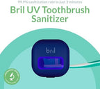 Bril UV-C Toothbrush Sanitizer – Portable Cleaner & Travel Toothbrush Holder – 3-Minute Sanitizing Cycle with Rechargeable Battery, Magnetic Holder & Mounting System - Durable, Universal Fit – Navy