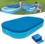 Rectangular Pool Cover, Fits 120 in x 72 in Inflatable Swimming Pool, Above Ground Pool Covers, Inflatable Pool Cover for Outdoor Paddling Family Pools (Swimming Pool Cover)