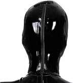 Latex Hood Mask with Full Face Closed Eyes Open Mouth and Nose Cosplay Party Latex Mask