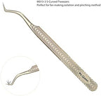 Ms.Queen Lash Tweezers for Eyelash Extension-Professional Lashing Tweezers for Mega Volume Mink Eyelashes Extensions Applying,S-Curved