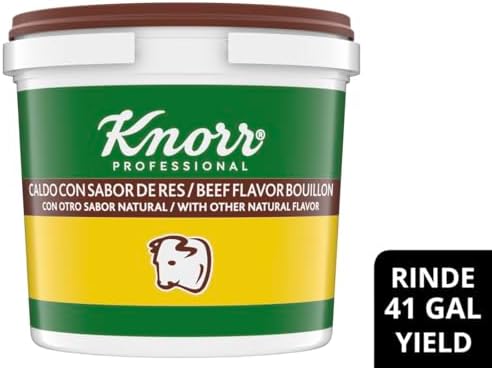 Knorr Professional Caldo de Res, Beef Bouillon with Beef Flavor Granulated Base, Bouillon as a Base, Marinade, Flavor Enhancer, Shelf Stable Convenience, 0g Trans Fat, 4.4 lbs (Pack of 1)