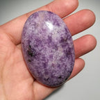 Natural Purple Lepidolite Oval Palm Pocket Healing Crystal Massage Spa Energy Stone,Healing Crystal for Therapy Geometry Chakra Balancing