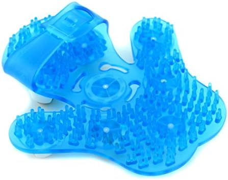 SAMYO Palm Shaped Massage Glove Body Massager with 9 360-degree-roller Metal Roller Ball Beauty Body Care (Blue)