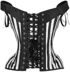 Daisy Corsets Striped Corset Tops with Straps. Lingerie, Costume, Burlesque, and Plus Size Boned Cincher - Zip and Lacing